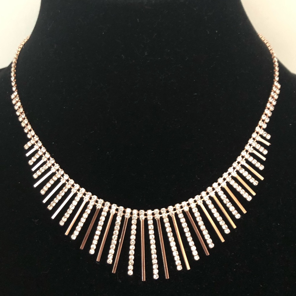 Rose Gold Crystal Fireworks Necklace